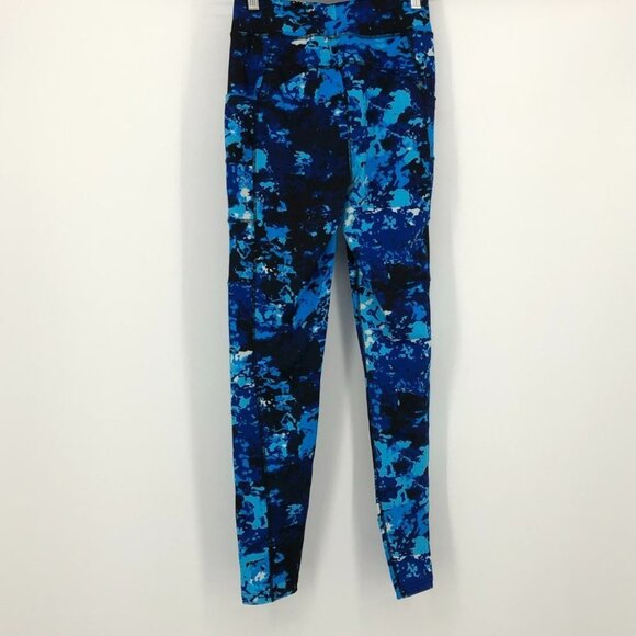 POP Fit Blue camo  Print Workout Leggings pockets - Picture 8 of 10